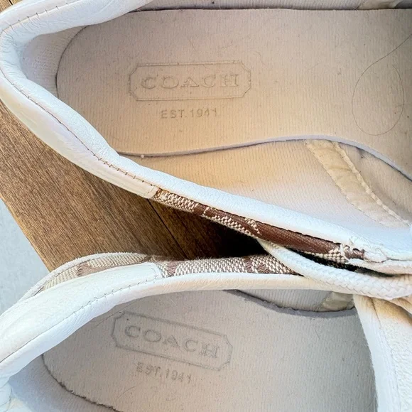 Coach Tan and Cream Patterned Sneakers - Picture 5 of 6
